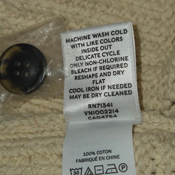 LL Bean Signature Womens Medium Cardigan Sweater Floral Knit Cottagecore Artsy - Picture 10 of 10